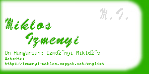 miklos izmenyi business card